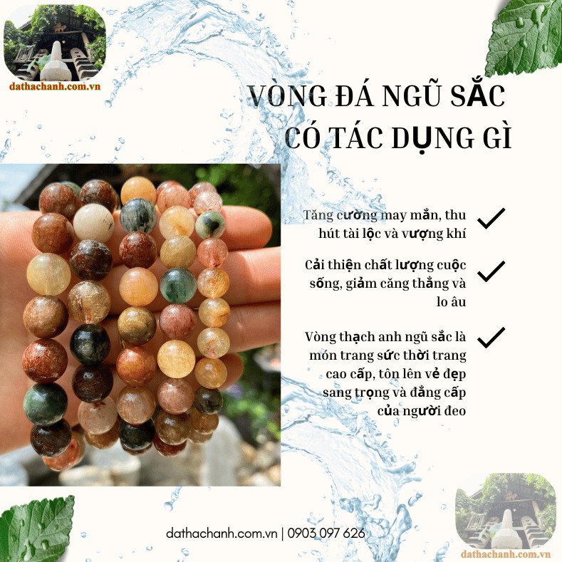 lợi ích và công dụng của vòng tay đá thạch anh tóc ngũ sắc trong đời sống