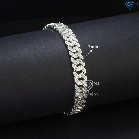Mẫu lắc tay cuban nữ bản nhỏ 7mm thiết kế tinh tế