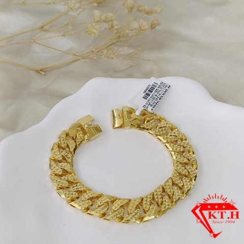 Mẫu lắc tay vàng 5 chỉ nam tính với thiết kế mắc xích tinh xảo