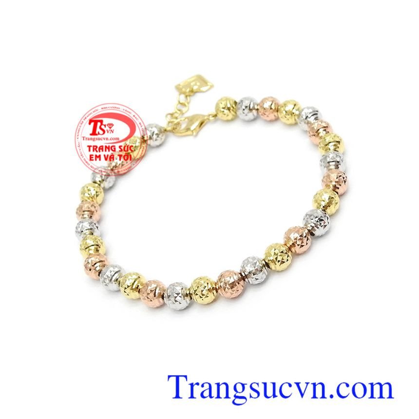 Mẫu lắc tay vàng tây bi tròn chất lượng cao, thương hiệu uy tín