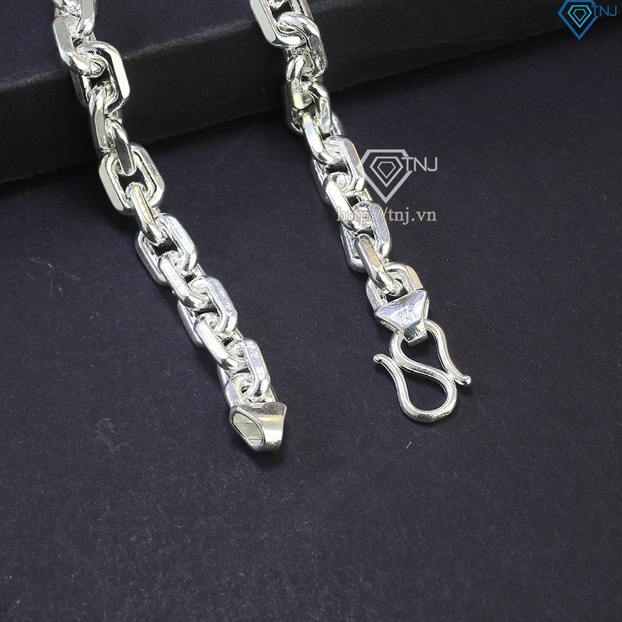 Mẫu lắc tay xích vuông bạc ta bền đẹp theo thời gian