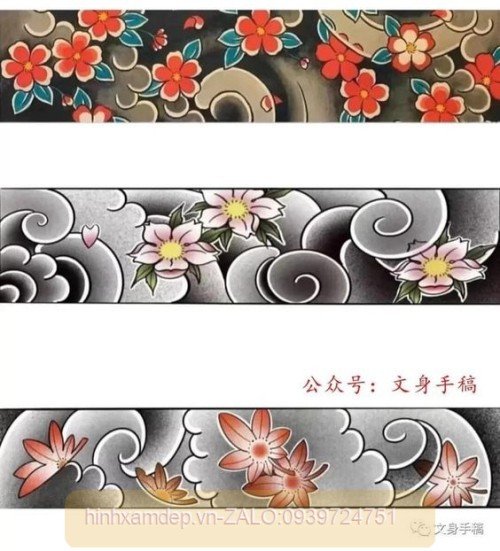 Một thiết kế hình xăm vòng tay Nhật cổ ấn tượng