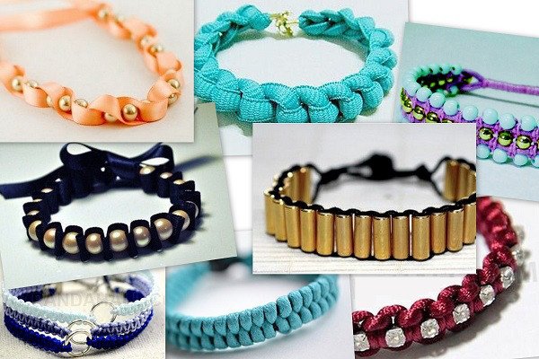 Quá trình đan vòng tay bằng chỉ tạo thành các họa tiết