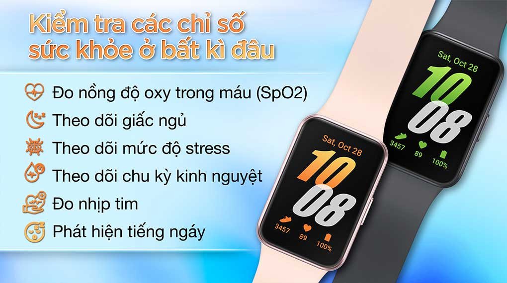 Theo dõi sức khỏe toàn diện với vòng tay thông minh Samsung Galaxy Fit3