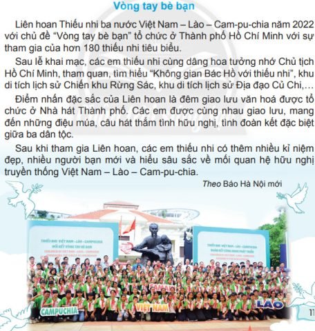 Trẻ em Việt Nam, Lào, Campuchia cùng nhau tại liên hoan Vòng tay bạn bè