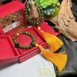 Vòng niệm châu ngọc bích Canada xanh lý 18 hạt