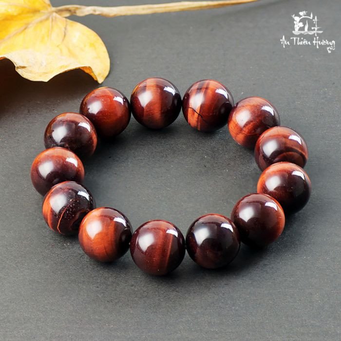 Vòng tay đá Mắt Hổ vàng nâu cho mệnh Thổ