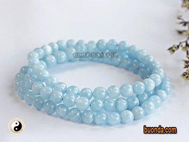Vòng tay đá thạch anh xanh nước biển, màu sắc mệnh Thổ có thể khắc chế