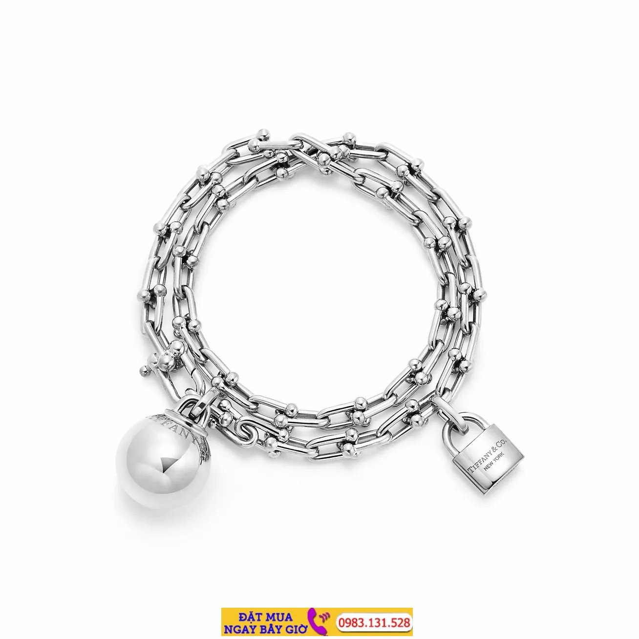Vòng tay dạng xoắn Tiffany HardWear với thiết kế lấy cảm hứng từ thành phố New York, mang vẻ đẹp mạnh mẽ và hiện đại