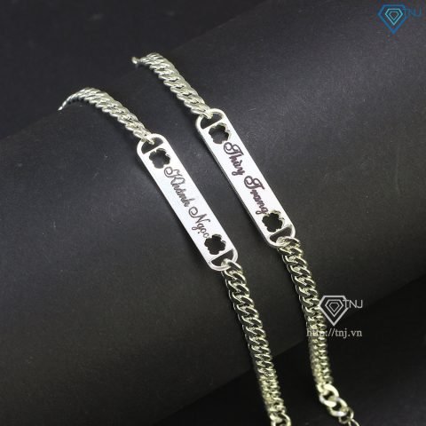 Vòng tay đôi cho bạn thân bằng bạc 925 với thiết kế tối giản