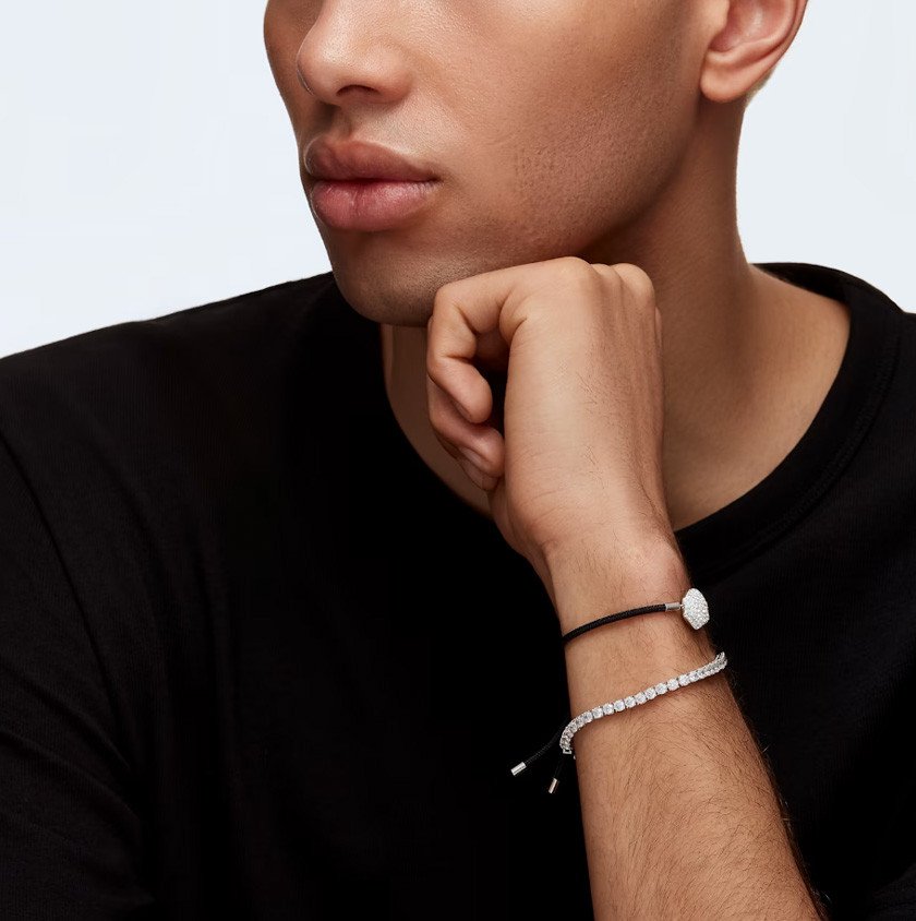 Vòng tay nam Swarovski Power Collection đính pha lê đen