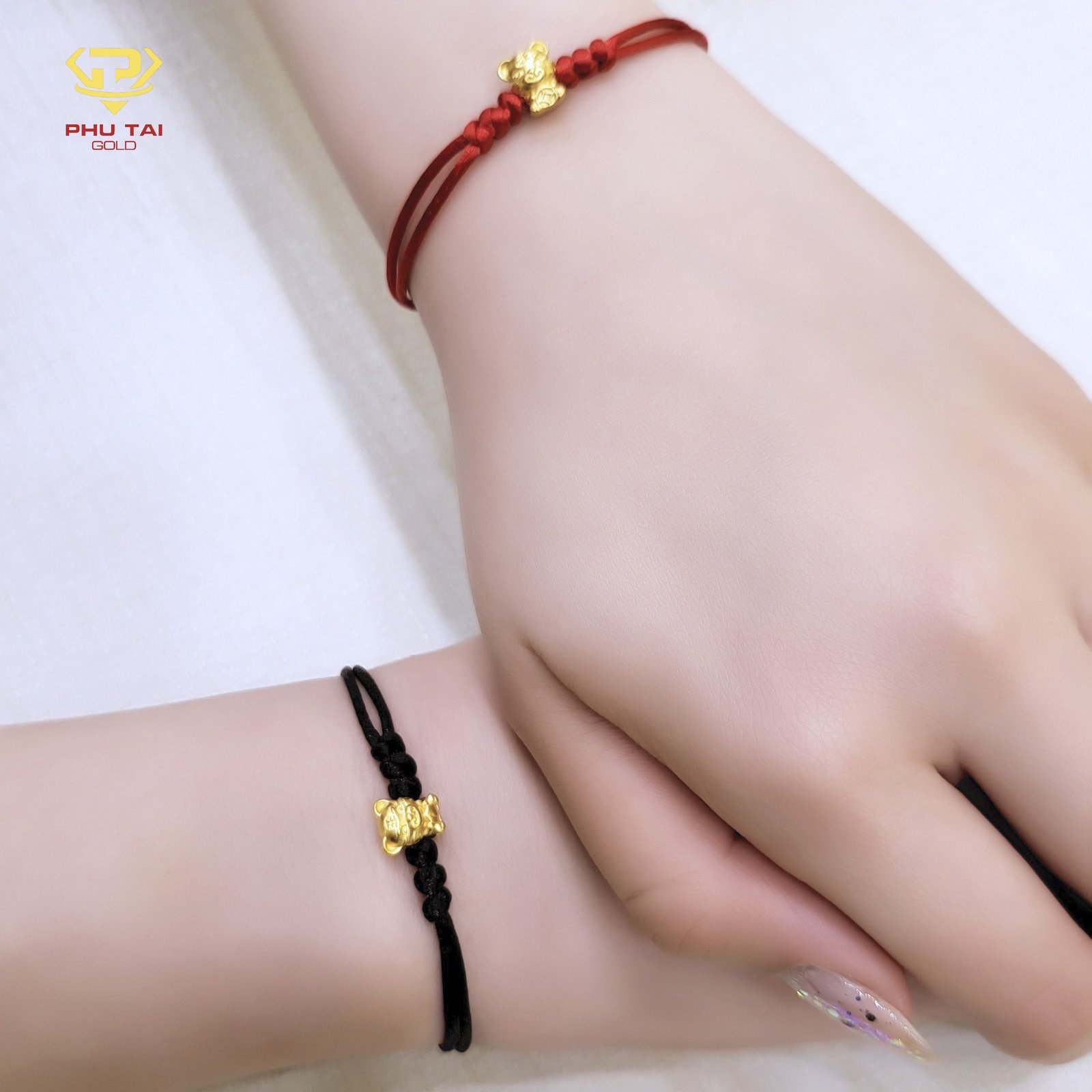 Vòng tay ngũ sắc với charm hình Phật