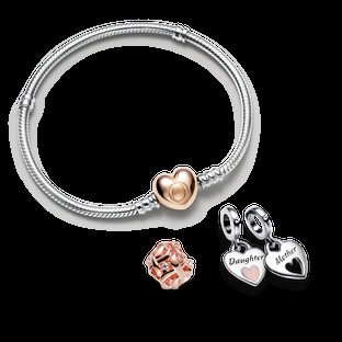 Vòng tay Pandora theo phong cách mệnh Thổ với charm màu vàng nâu