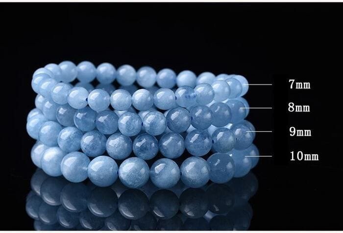 Vòng tay phong thủy mệnh Thủy từ đá Aquamarine