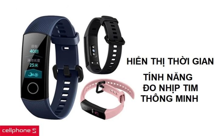 Vòng tay sức khỏe hiển thị thời gian