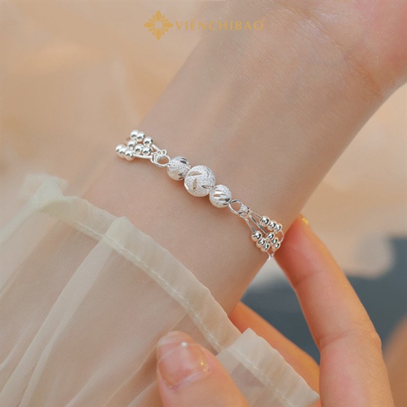 Vòng tay Tam Sinh Tam Thế bạc cao cấp, chi tiết rõ nét