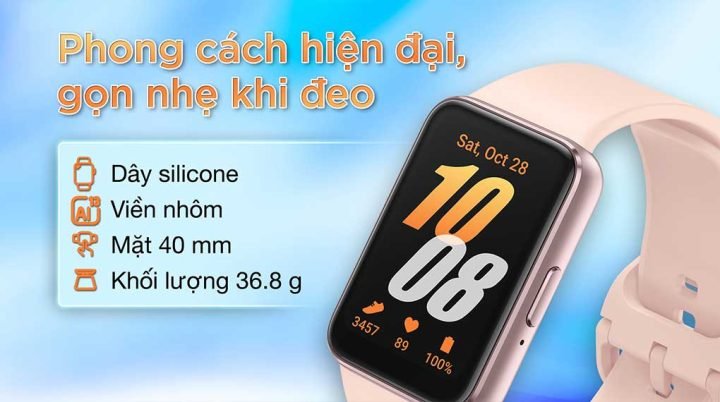 Vòng tay thông minh Samsung Galaxy Fit3 thiết kế sang trọng