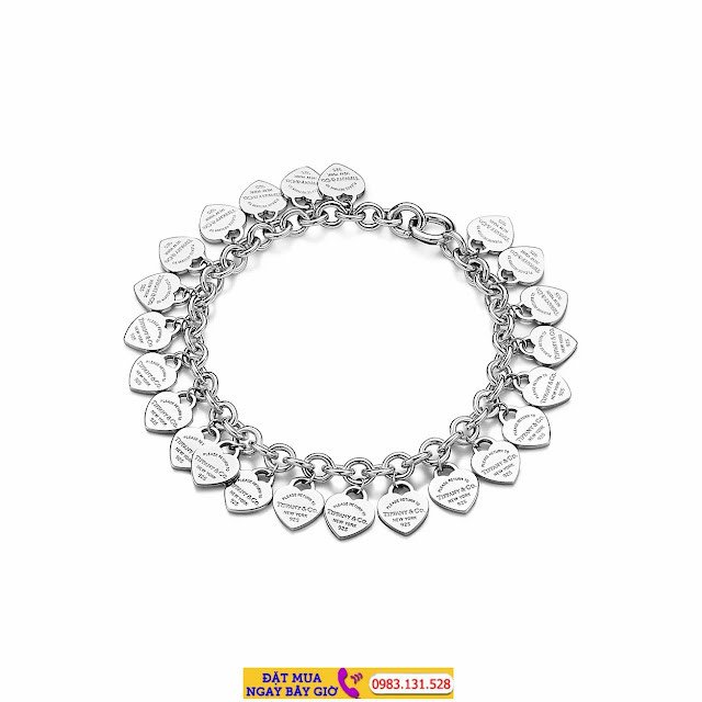 Vòng tay Tiffany Return to Tiffany Multiheart Tag Bracelet nhiều trái tim