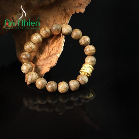 Vòng tay trầm hương bọc vàng 18k thanh lịch