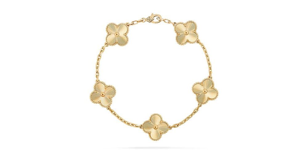 Vòng tay Van Cleef Arpels Vintage Alhambra 5 motifs vàng 18K, tham khảo giá vòng tay Van Cleef chính hãng