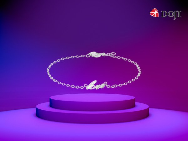 Vòng tay vàng trắng 14K với thiết kế hiện đại, thanh lịch