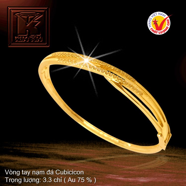 Vòng tay vàng trơn 18K thanh lịch giá hấp dẫn