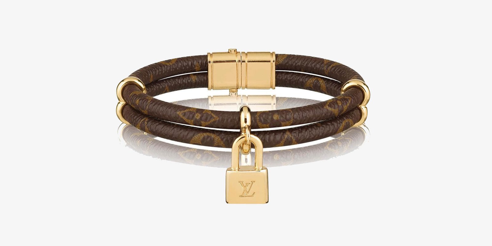 Hình ảnh chi tiết mẫu vòng tay Louis Vuitton Keep It Twice Monogram với dây đeo kép