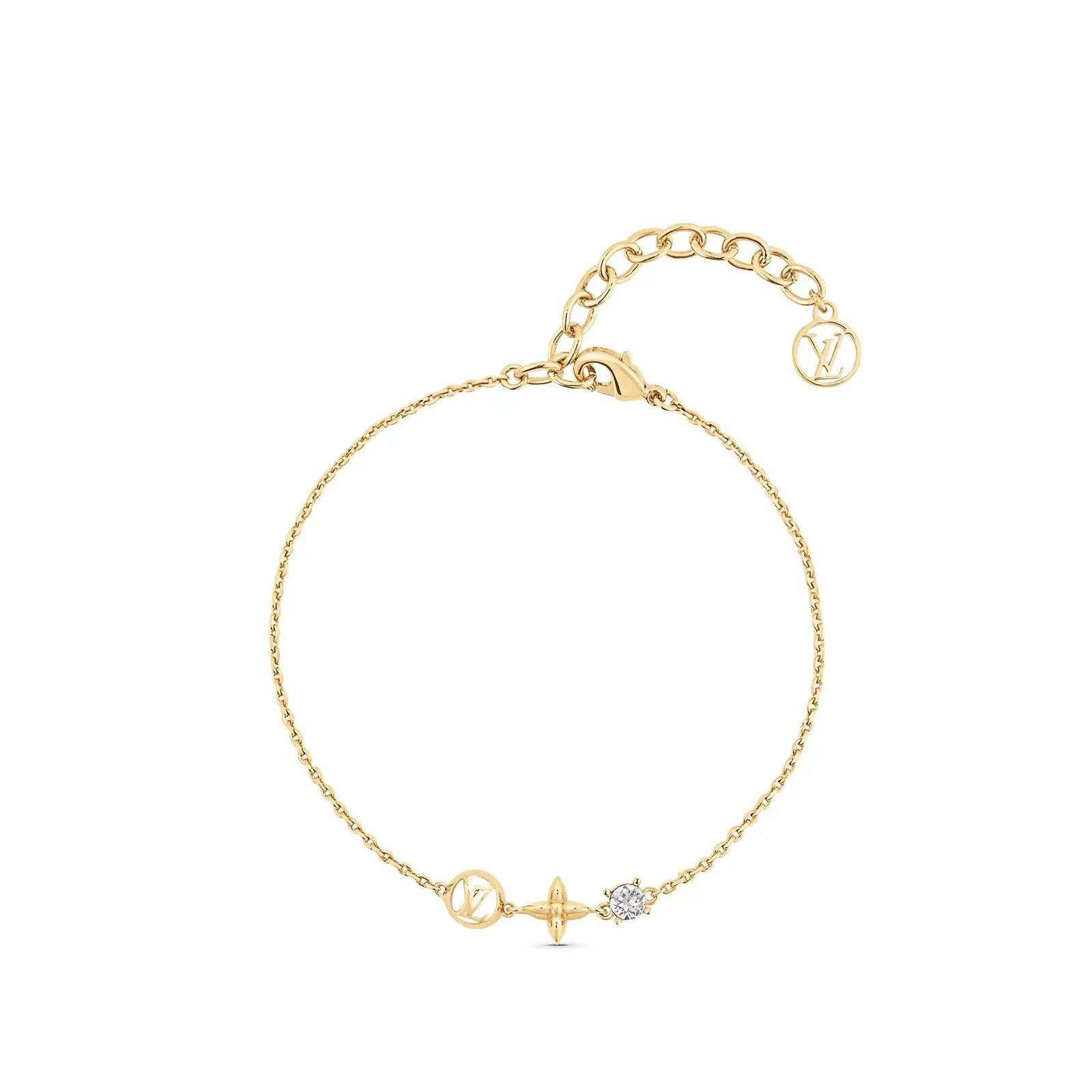 Hình ảnh minh họa mẫu vòng tay Louis Vuitton Petit Louis Bracelet với các chi tiết đính pha lê nhỏ