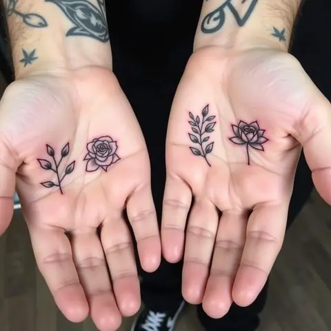 Hình Xăm Mini Hoa Lá Tinh Tế
