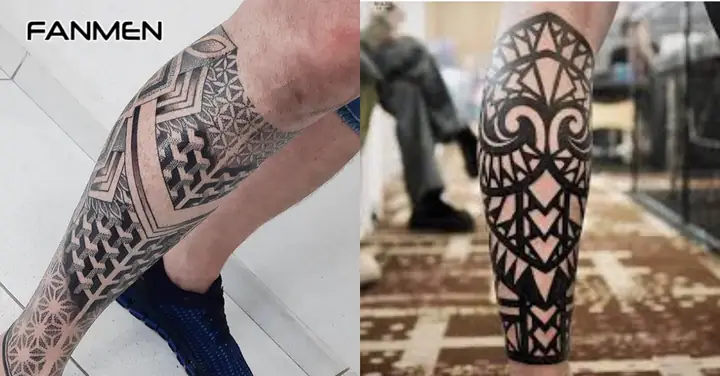 Hình Xăm Bắp Chân Phong Cách Tribal