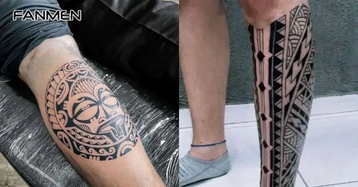 Hình Xăm Bắp Chân Phong Cách Tribal