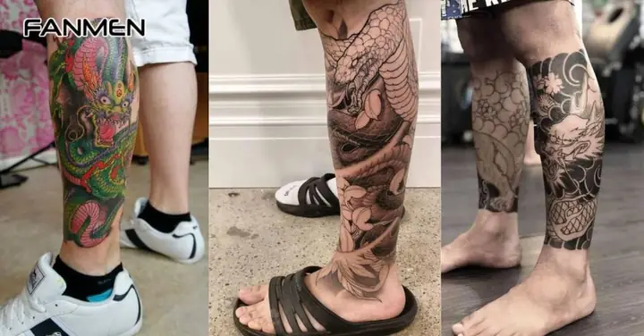 Hình Xăm Bắp Chân Họa Tiết Hình Rồng