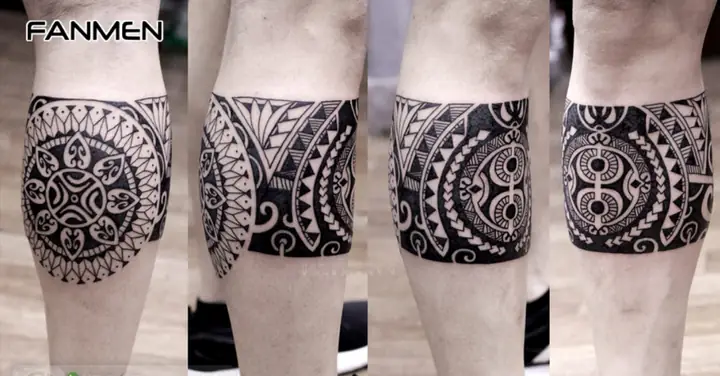 Hình Xăm Bắp Chân Phong Cách Tribal