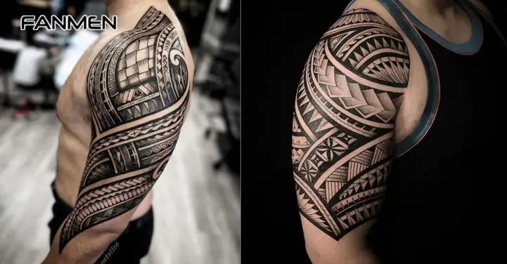 Hình Xăm Hoa Văn Bắp Tay Phong Cách Maori