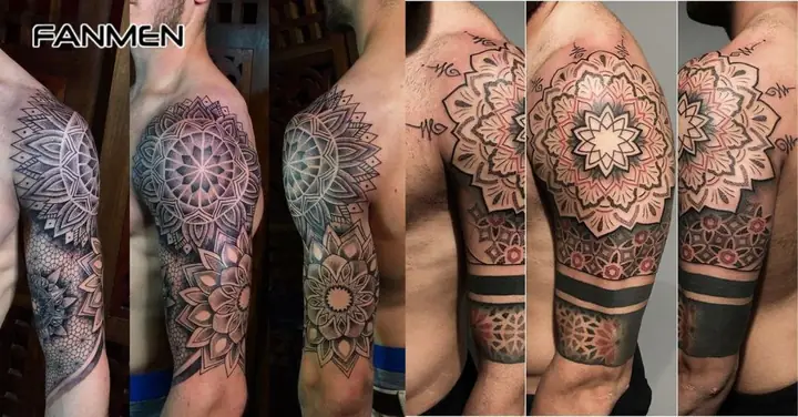 Hình Xăm Hoa Văn Đẹp Cho Nam Ở Bắp Tay Phong Cách Mandal