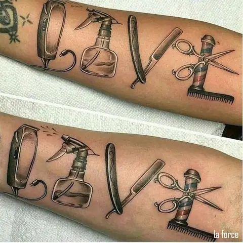 Hình Xăm Tông Đơ, Lược Và Kéo Hình Xăm Tông Đơ, Lược Và Kéo