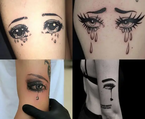 Hình Xăm Đôi Mắt Rơi Lệ