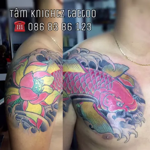 Hình Ảnh Cho Hình Xăm Cá Chép Hoa Sen Ở Bắp Tay: Hình Ảnh Cho Hình Xăm Cá Chép Hoa Sen Ở Bắp Tay: