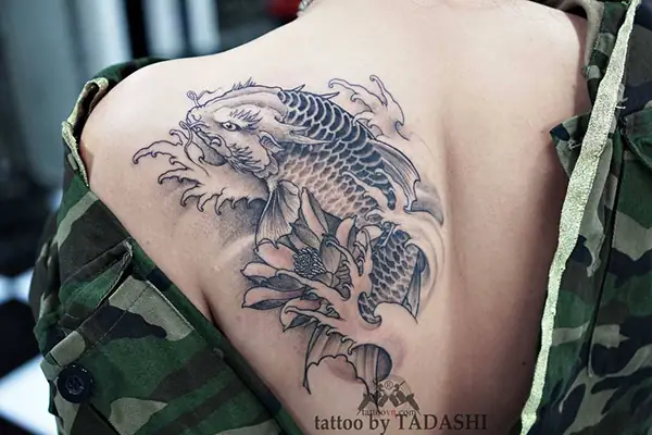 Hình Xăm Cá Chép Hóa Rồng Ở Lưng