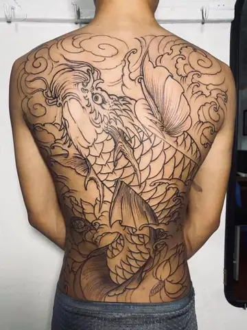 Khung Hình Xăm Cá Chép Kín Lưng Khung Hình Xăm Cá Chép Kín Lưng