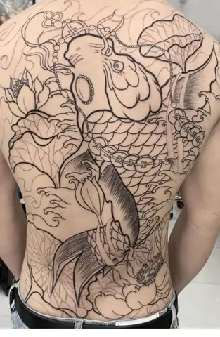 Khung Hình Xăm Cá Chép Kín Lưng Khung Hình Xăm Cá Chép Kín Lưng