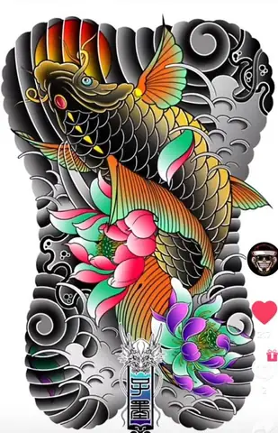 Hình Xăm Cá Chép Nhật Cổ Full Lưng Hình Xăm Cá Chép Nhật Cổ Full Lưng