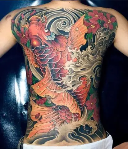 Hình Xăm Cá Chép Full Kín Lưng Hình Xăm Cá Chép Full Kín Lưng