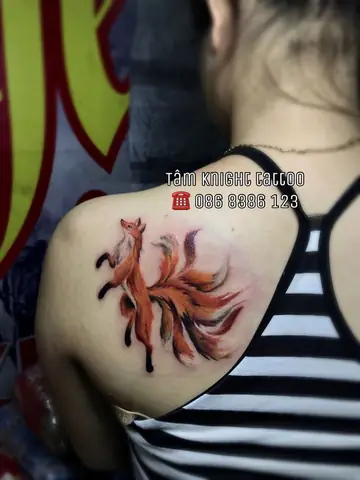 Hình Ảnh Cho Hình Xăm Cáo 9 Đuôi Full Lưng: