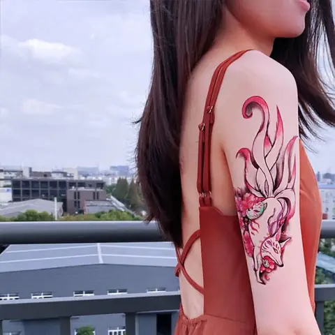 Hình Ảnh Cho Hình Xăm Cáo 9 Đuôi Full Lưng:
