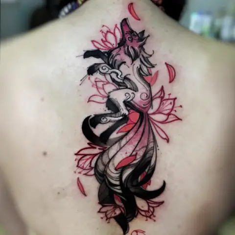 Hình Ảnh Cho Hình Xăm Cáo 9 Đuôi Full Lưng: