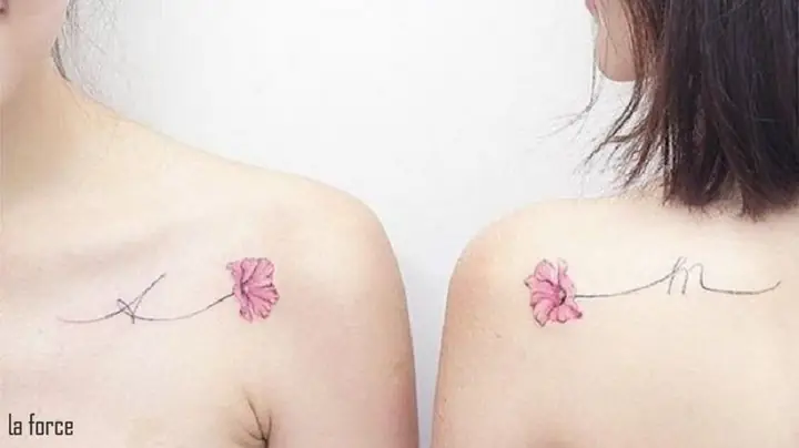 Hình Xăm Đôi Đẹp Hoa Tường Vi