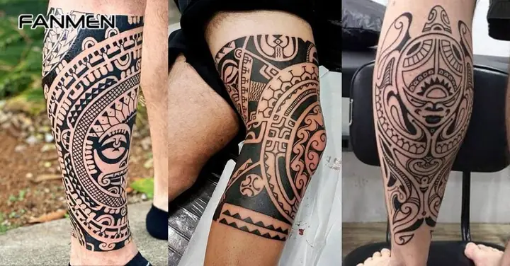Hình Xăm Full Chân Phong Cách Maori/polynesian