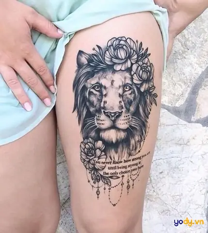 Hình Xăm Chân Nữ Ở Đùi