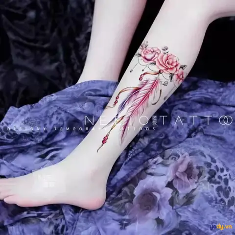 Hình Xăm Chân Nữ Siêu Hot Ở Bắp Chân